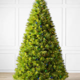 Árvore de Natal Verde Monterey Pine com Galhos Longos, Suporte Metálico e Micro LEDs Coloridos Embutidos