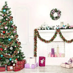 Festão Natalino Fake Verde com Vermelho