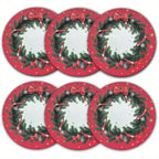 Kit Peças 6 Peças Pratos Natalino