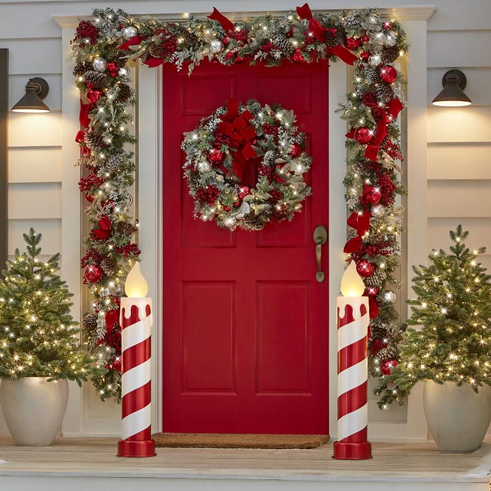 Conjunto de Velas de Bastão de Doces Cintilantes com LEDs – 91 cm