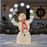 Boneco de Neve Iluminado com 156 LEDs Branco Quente – 1,82 m