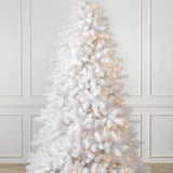 Árvore de Natal Branca Classic com Galhos Articulados, Suporte Metálico e Micro LEDs Embutidos