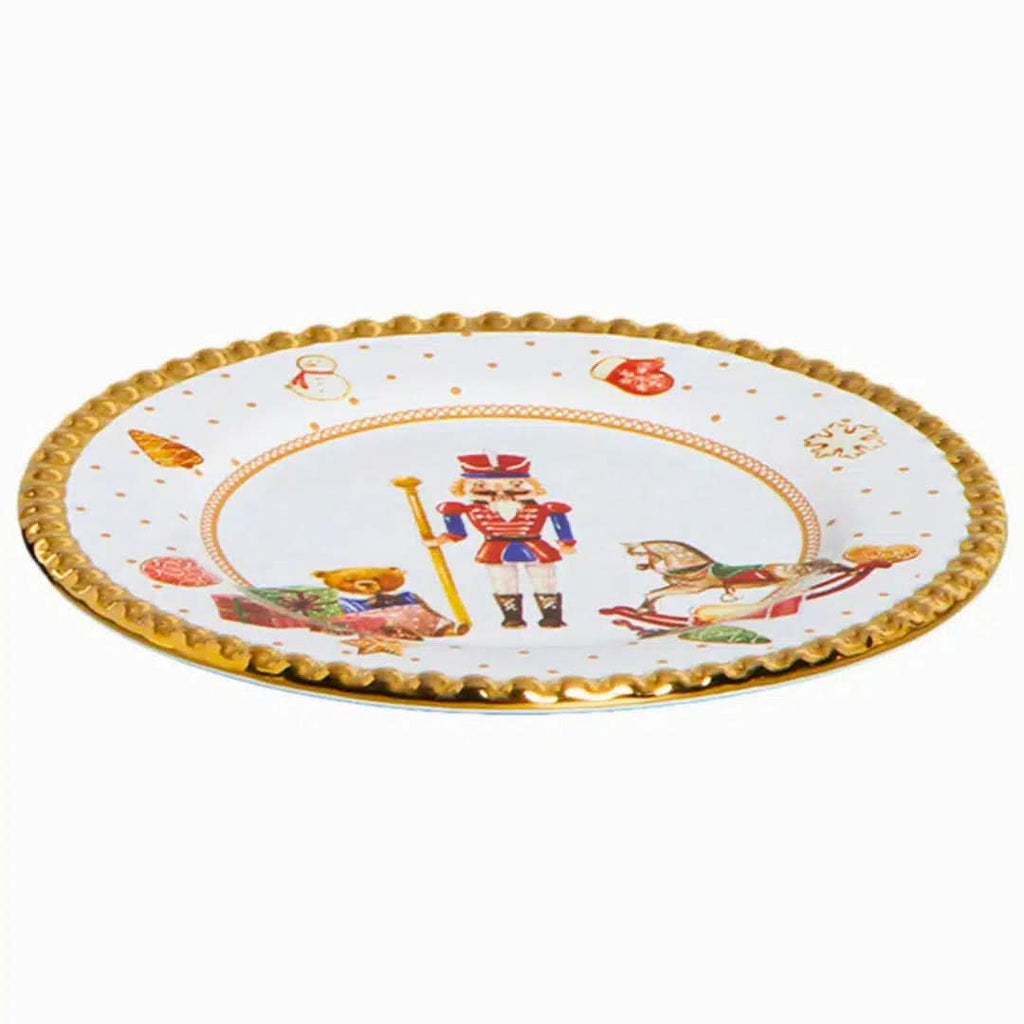 Pratos de Sobremesa Cerâmica Temático Natalino - 6 peças