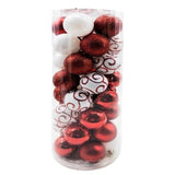 40 Bolas De Natal 5cm Sortidas Master Christmas Vermelha/rose