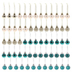 64 Peças Decoração De Natal Bolas Ouro Azul